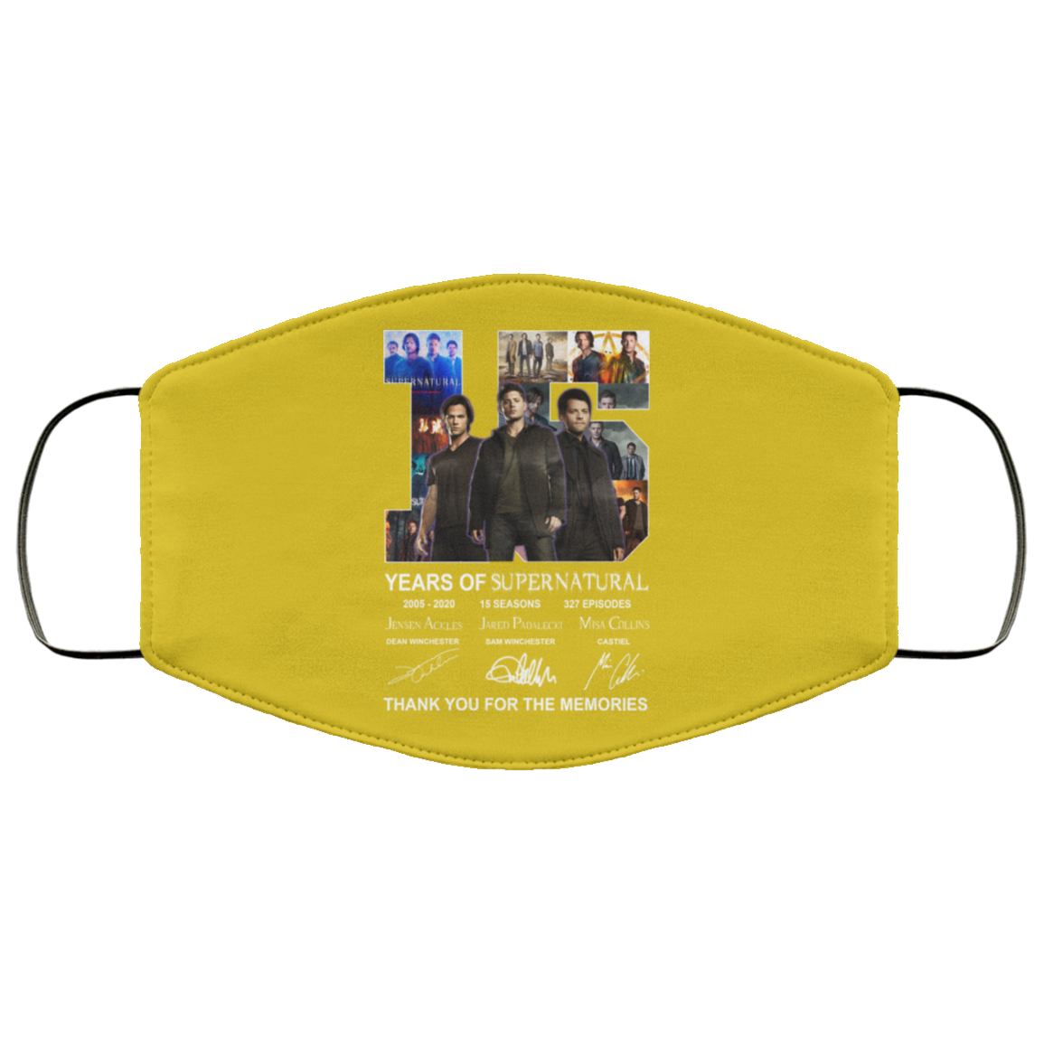 15 Years Of Supernatural Thank You For My Memories Face Mask