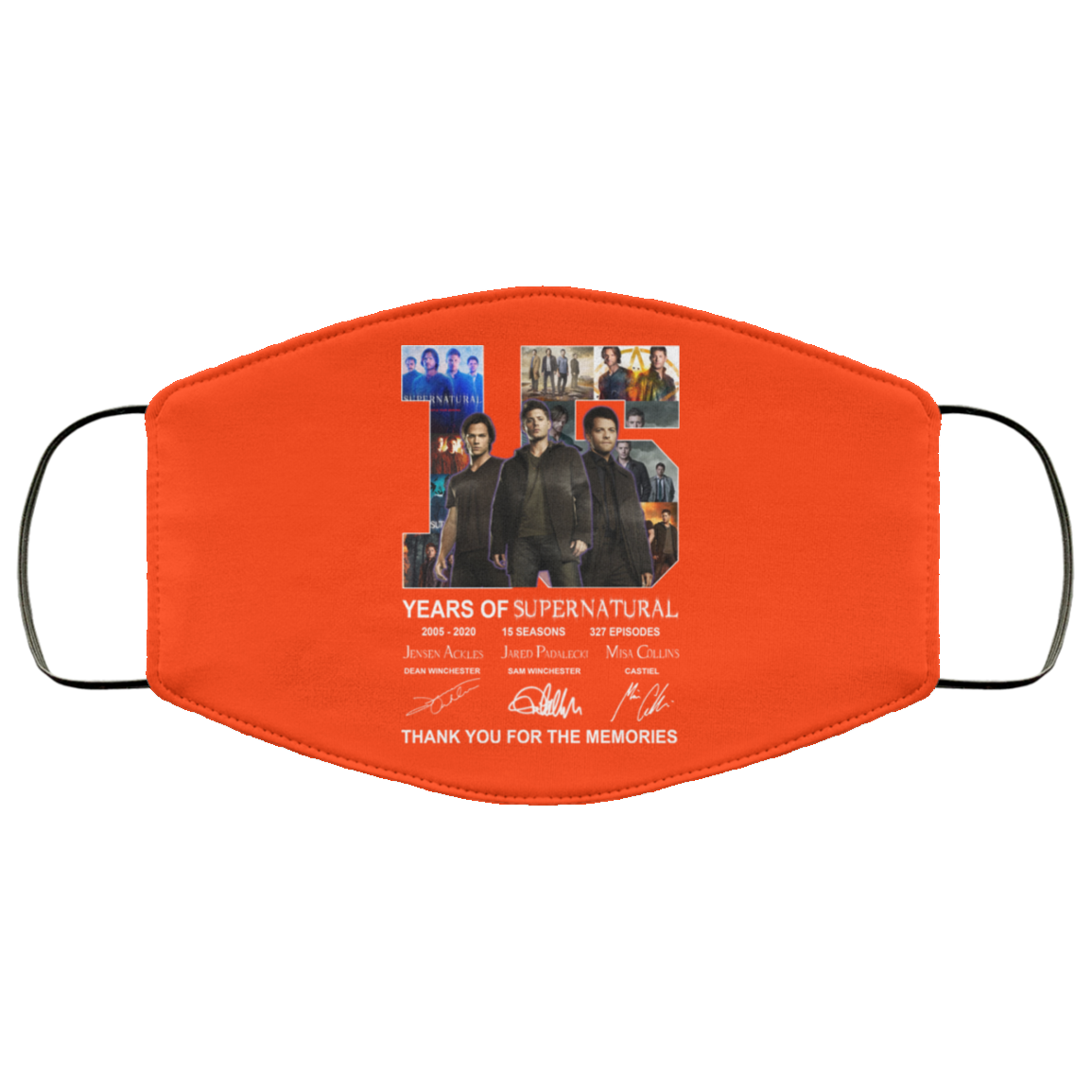 15 Years Of Supernatural Thank You For My Memories Face Mask