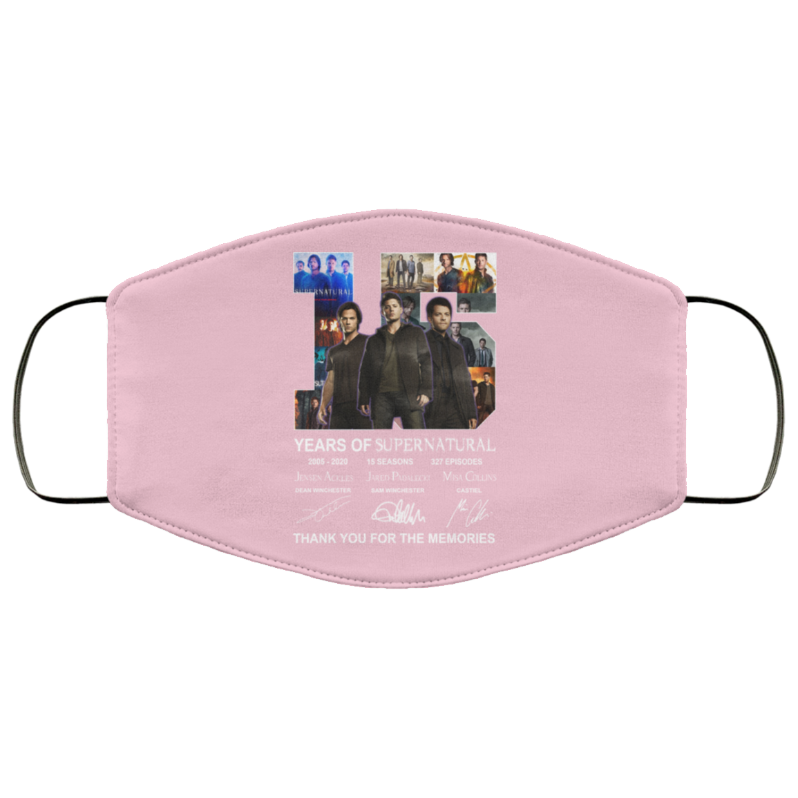 15 Years Of Supernatural Thank You For My Memories Face Mask