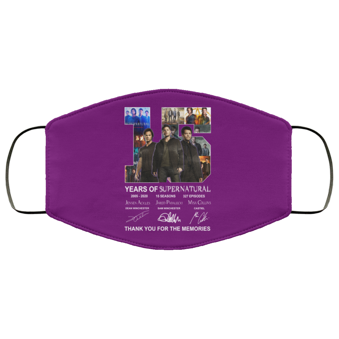 15 Years Of Supernatural Thank You For My Memories Face Mask