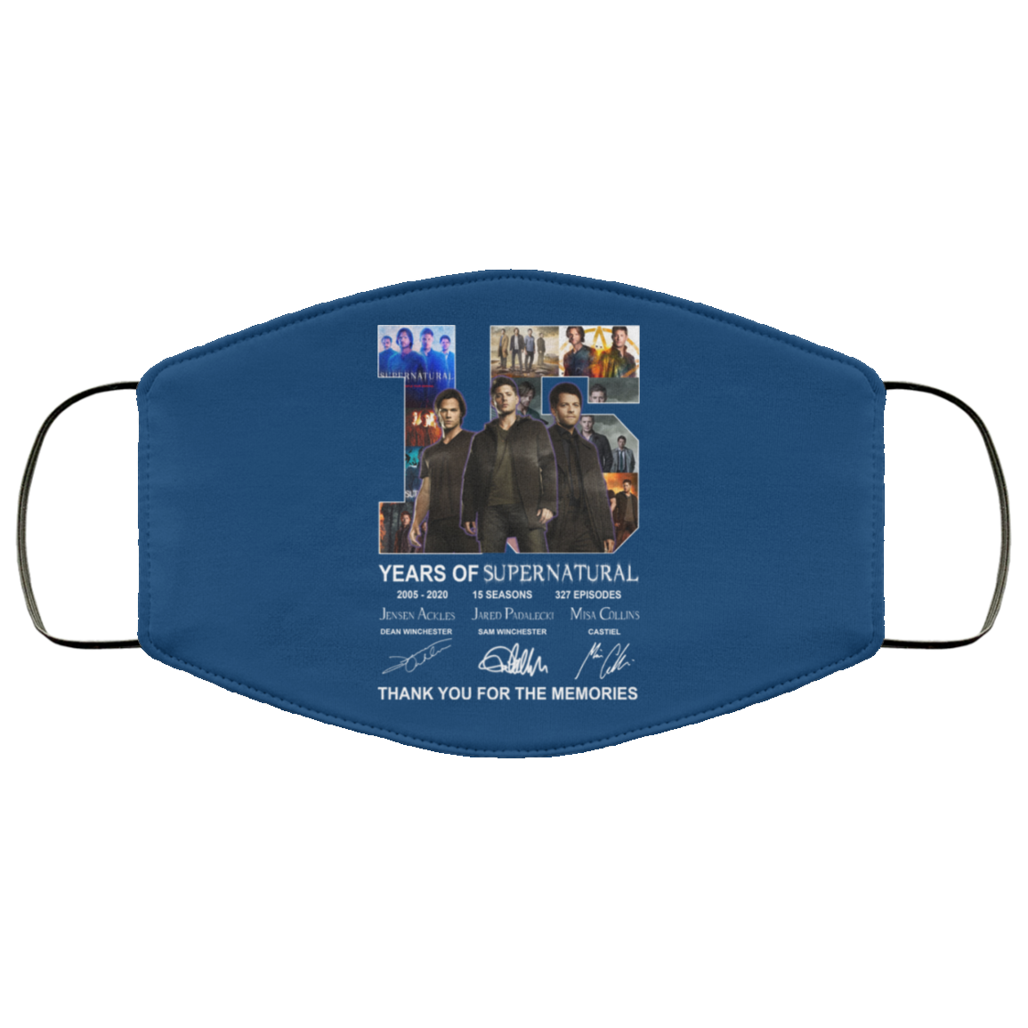 15 Years Of Supernatural Thank You For My Memories Face Mask