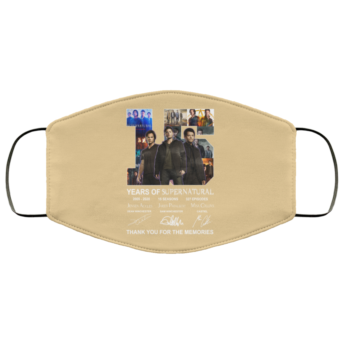 15 Years Of Supernatural Thank You For My Memories Face Mask