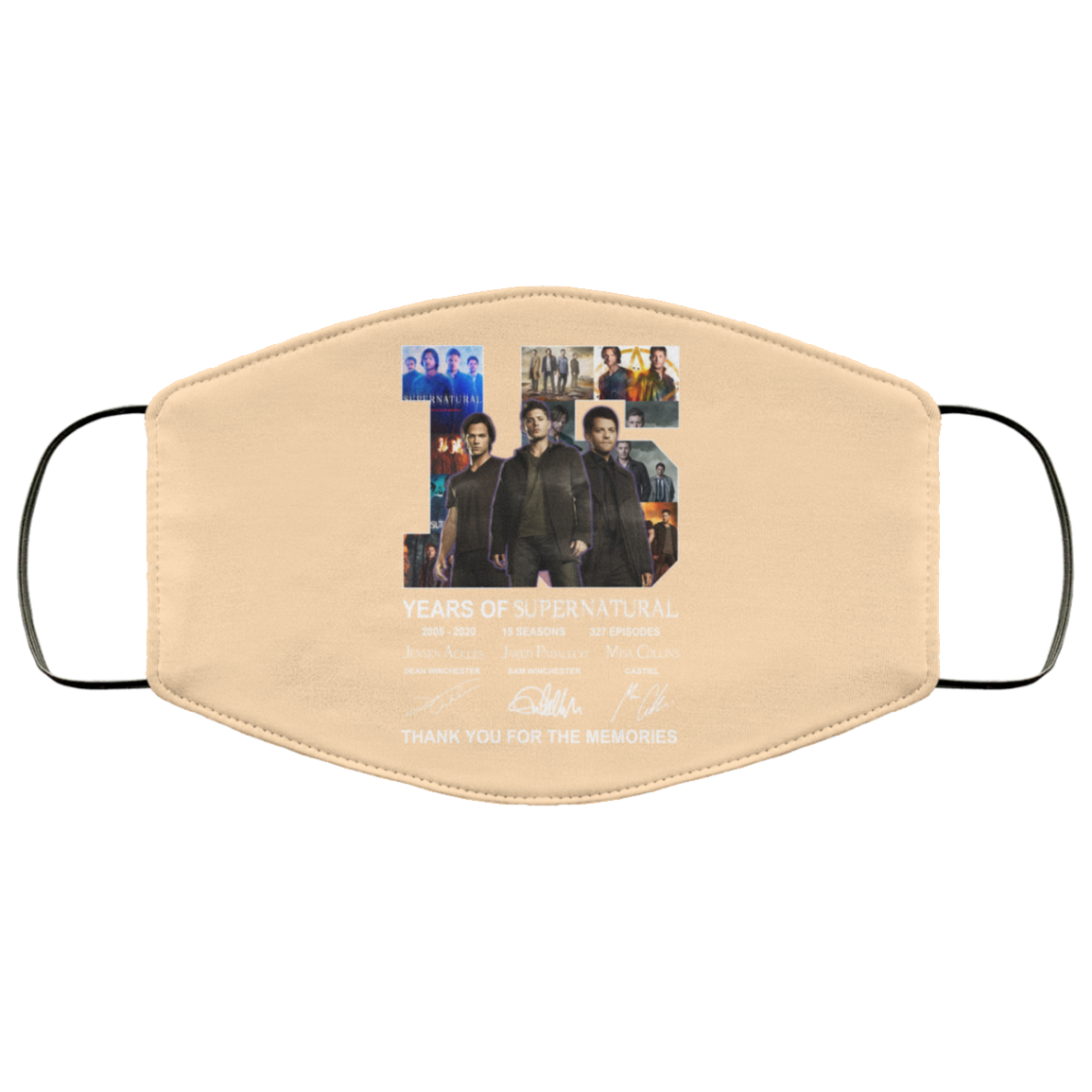 15 Years Of Supernatural Thank You For My Memories Face Mask