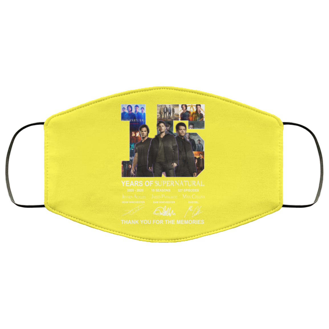 15 Years Of Supernatural Thank You For My Memories Face Mask