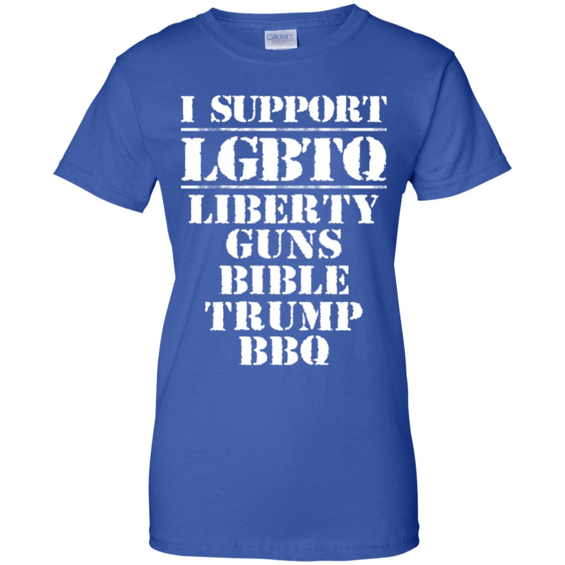 I Support LGBTQ Liberty Guns Bible Trump BBQ T-Shirts, Hoodie, Tank