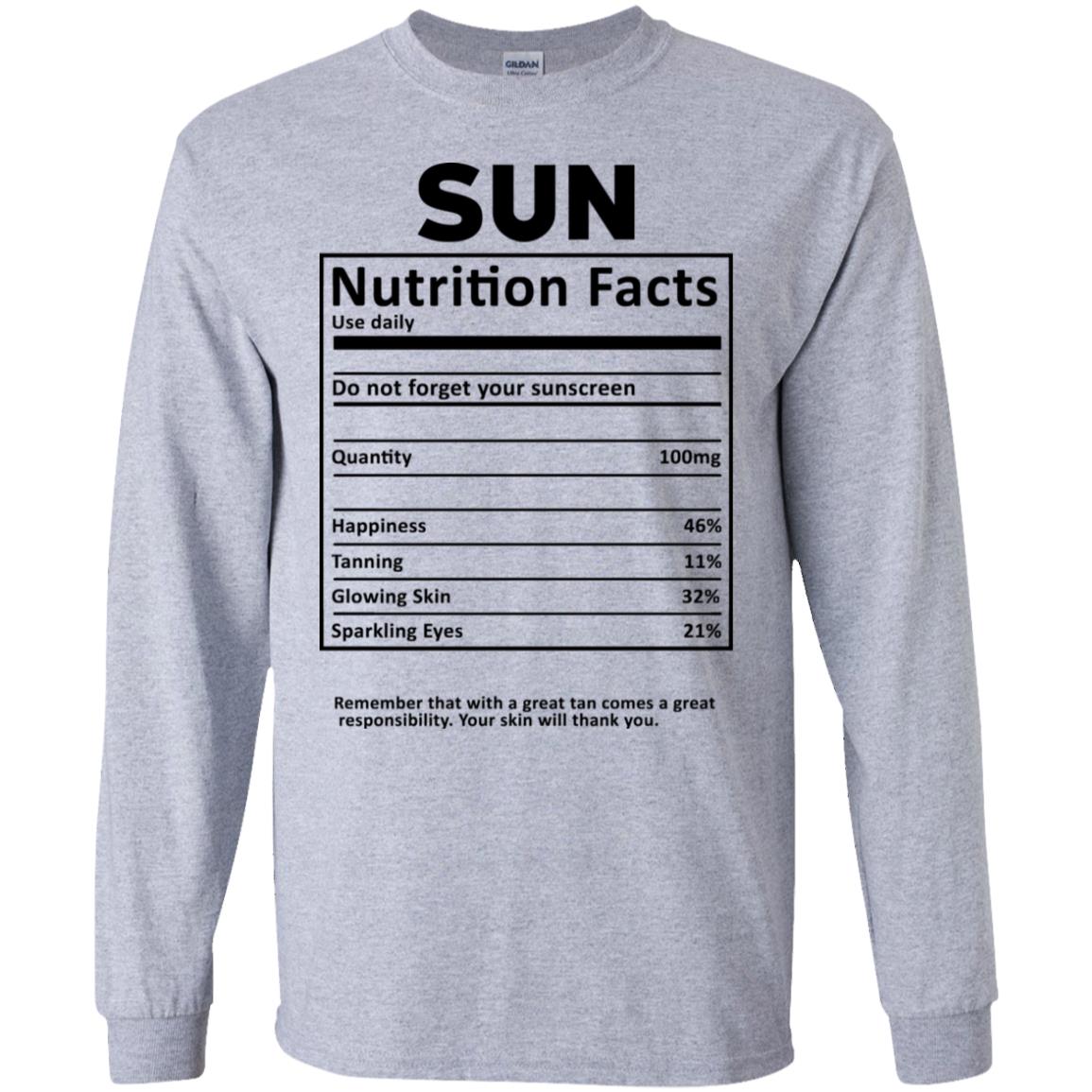 Sun Nutrition Facts T-Shirts, Hoodie, Tank