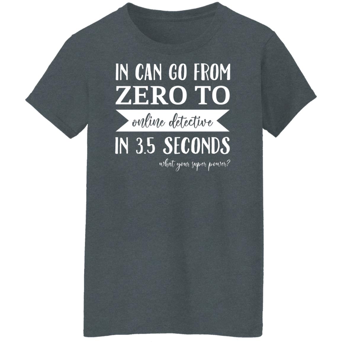 In Can Go From Zero To Online Detective In 3.5 Seconds Shirt, Hoodie, Tank