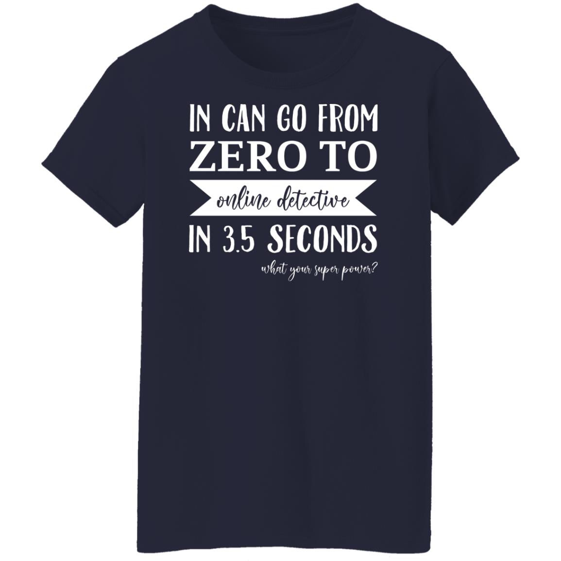 In Can Go From Zero To Online Detective In 3.5 Seconds Shirt, Hoodie, Tank