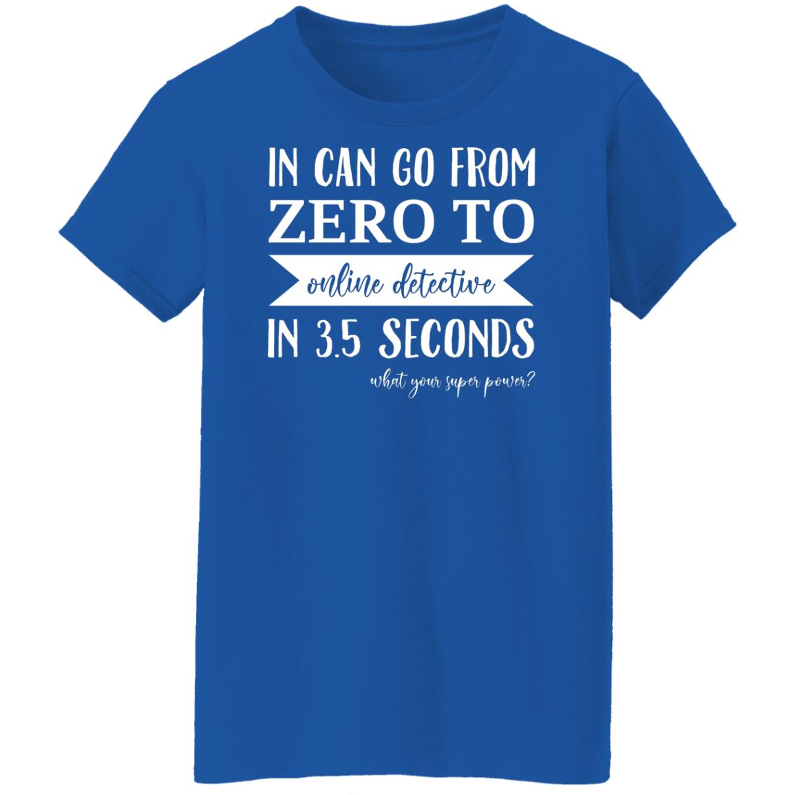 In Can Go From Zero To Online Detective In 3.5 Seconds Shirt, Hoodie, Tank