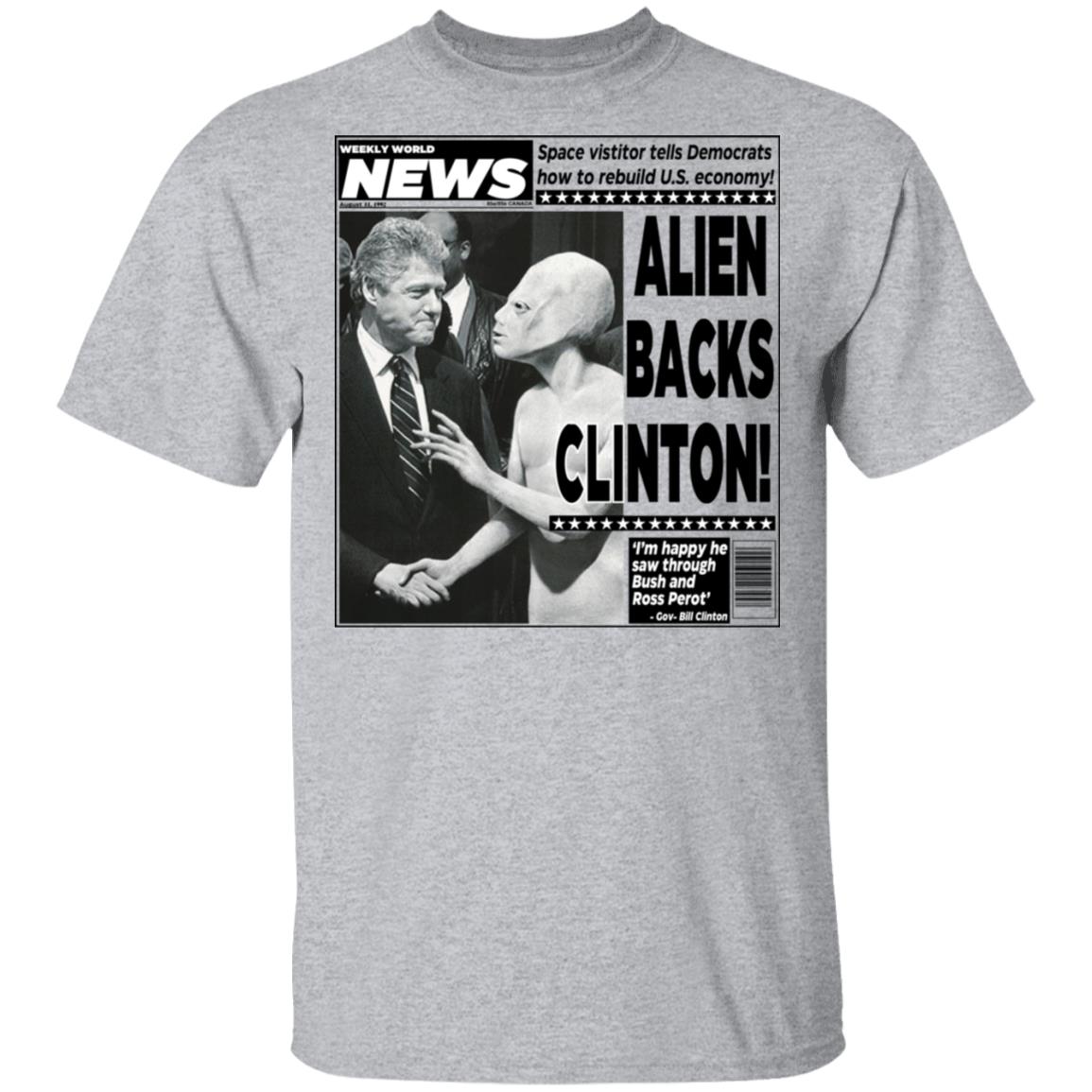 Vintage World News Alien Backs Clinton Shirt, Hoodie, Tank