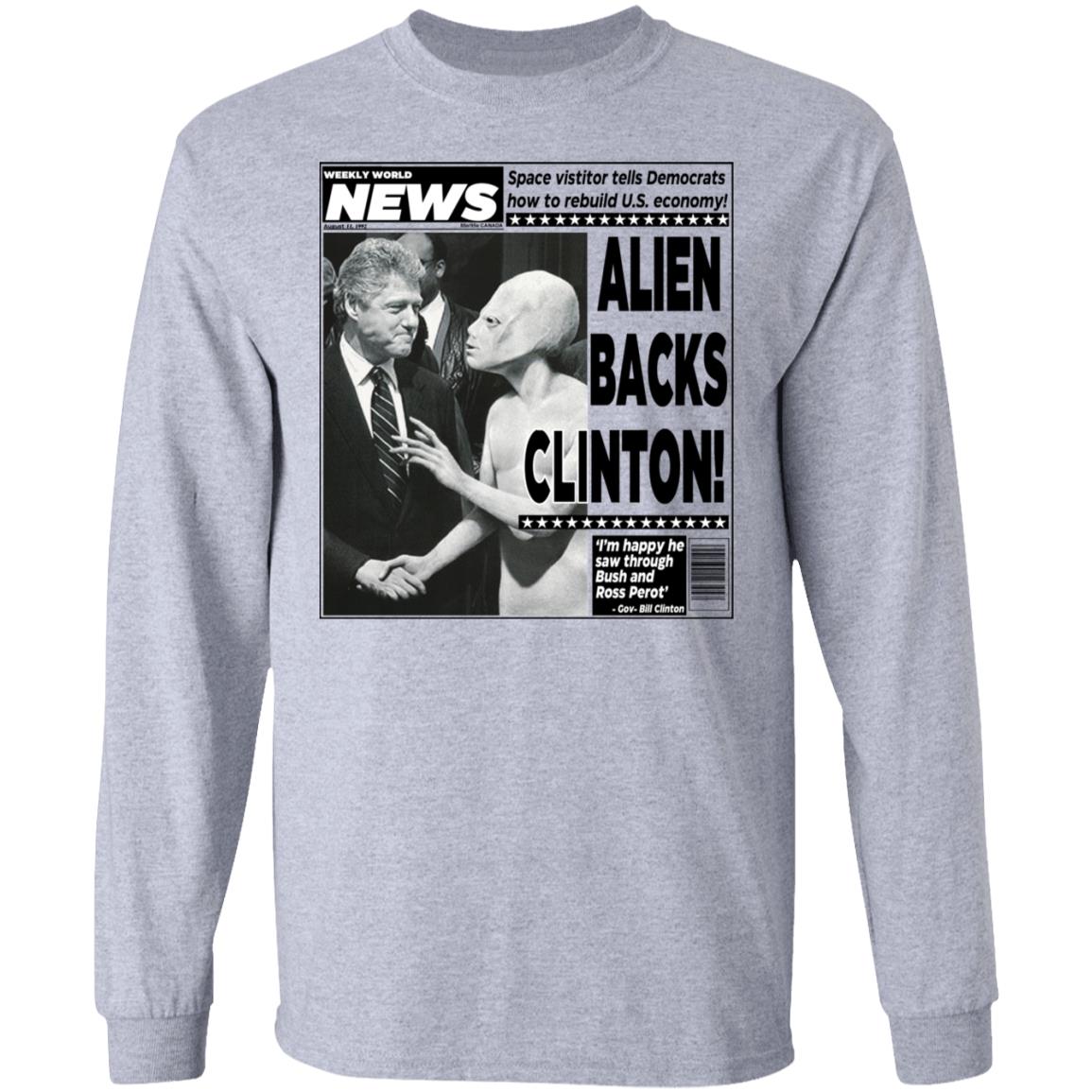 Vintage World News Alien Backs Clinton Shirt, Hoodie, Tank