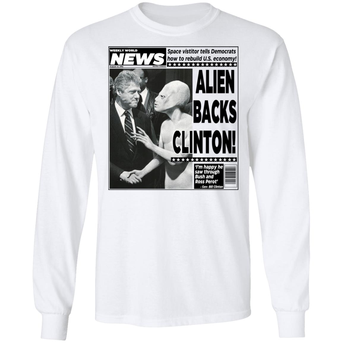 Vintage World News Alien Backs Clinton Shirt, Hoodie, Tank
