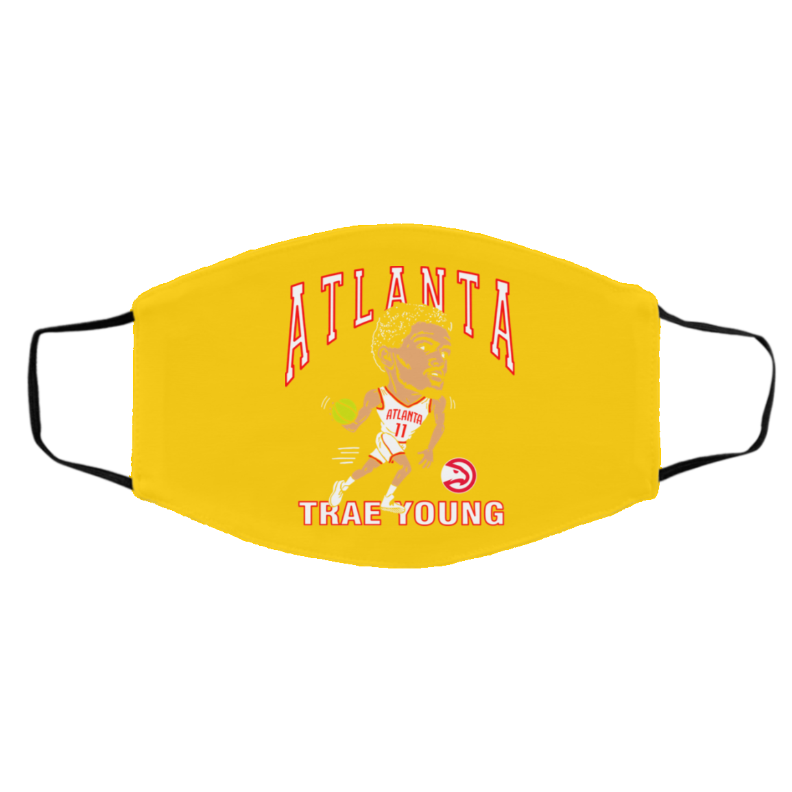 Atlanta Trae Young Hawks Caricature Face Mask