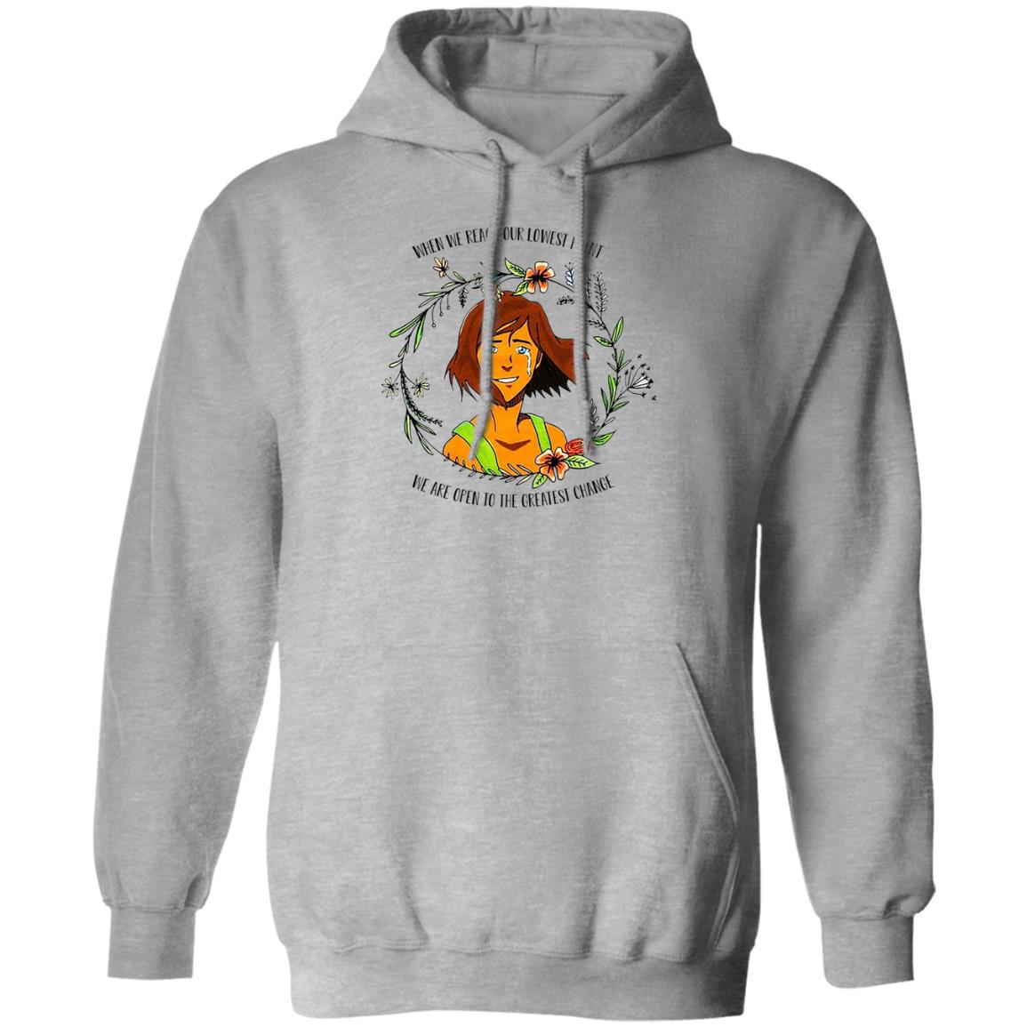 The Legend of Korra Floral Quote When We Reach Our Lowest Point We Are Open To The Greatest Change Shirt, Hoodie, Tank