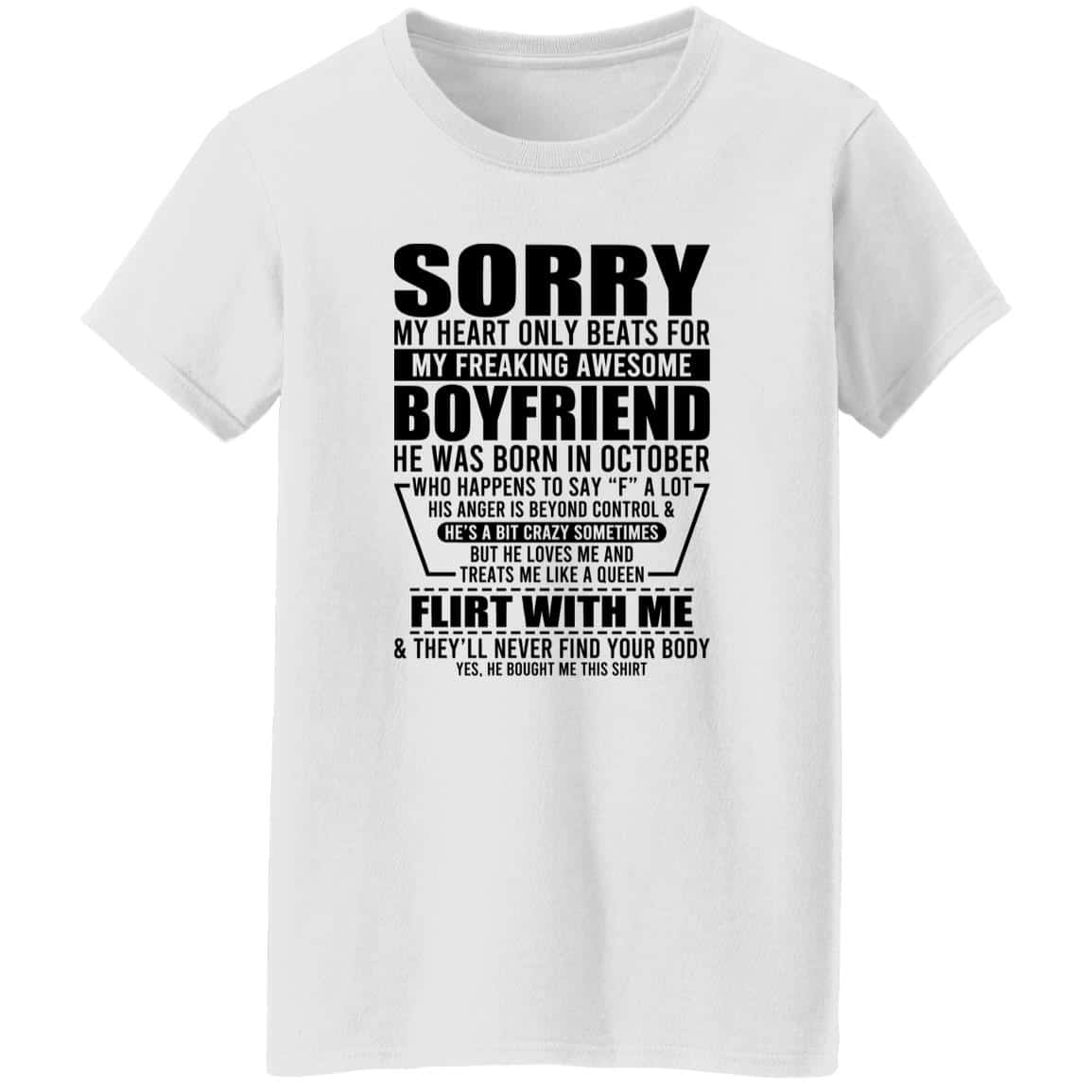 My Heart Only Beats For My Boyfriend Was Born In October