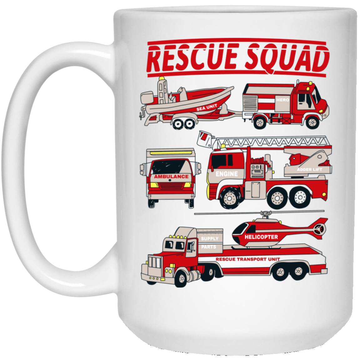 Fire Truck Rescue Squad Mug