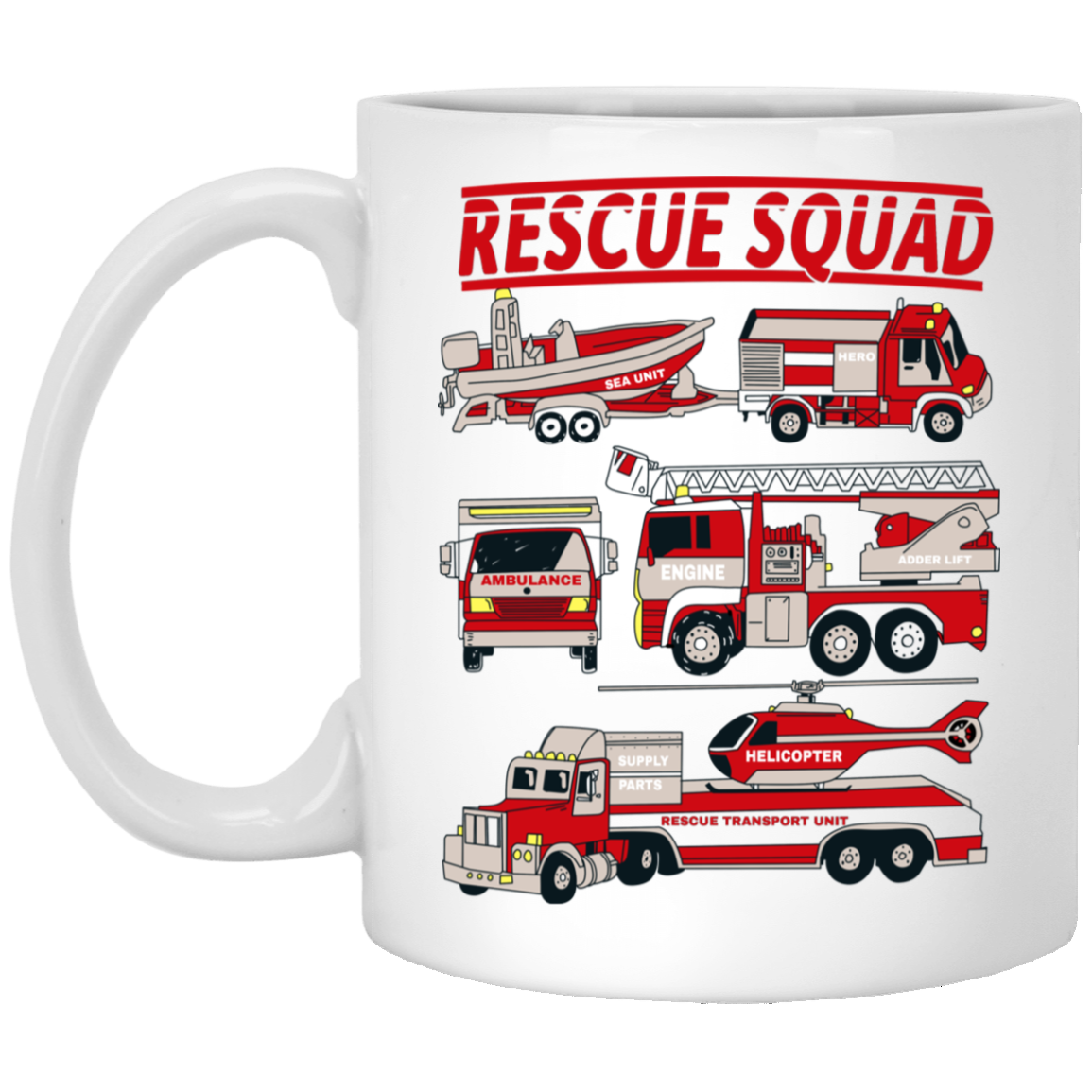 Fire Truck Rescue Squad Mug