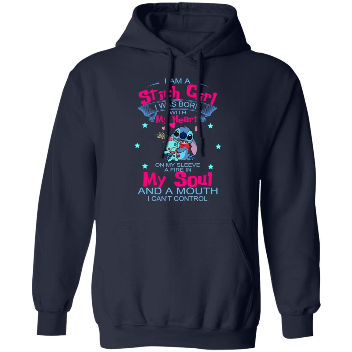 I Am A Stich Girl Was Born In With My Heart On My Sleeve Shirt, Hoodie, Tank