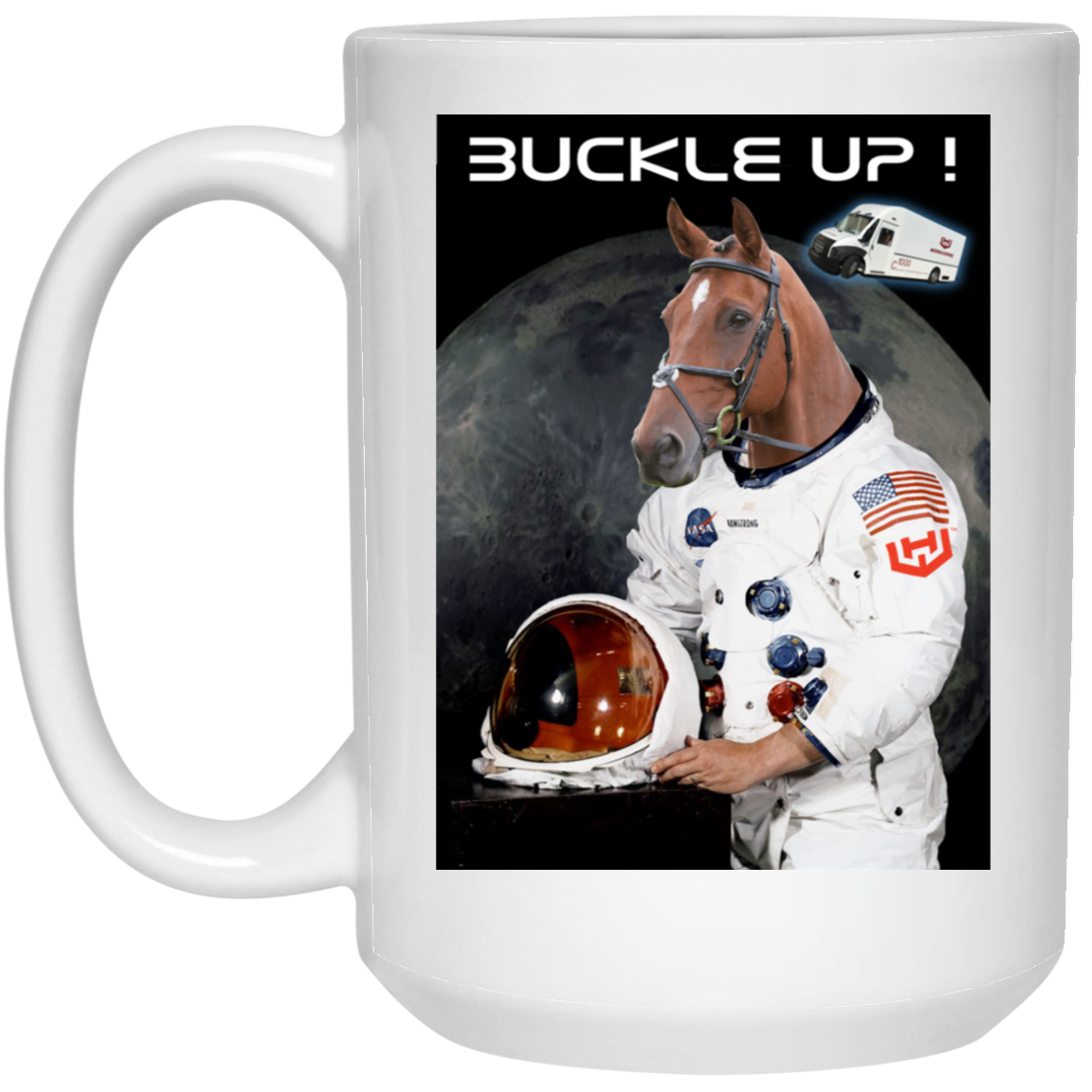 Buckle Up Fellas WKHS To The Moon Mug