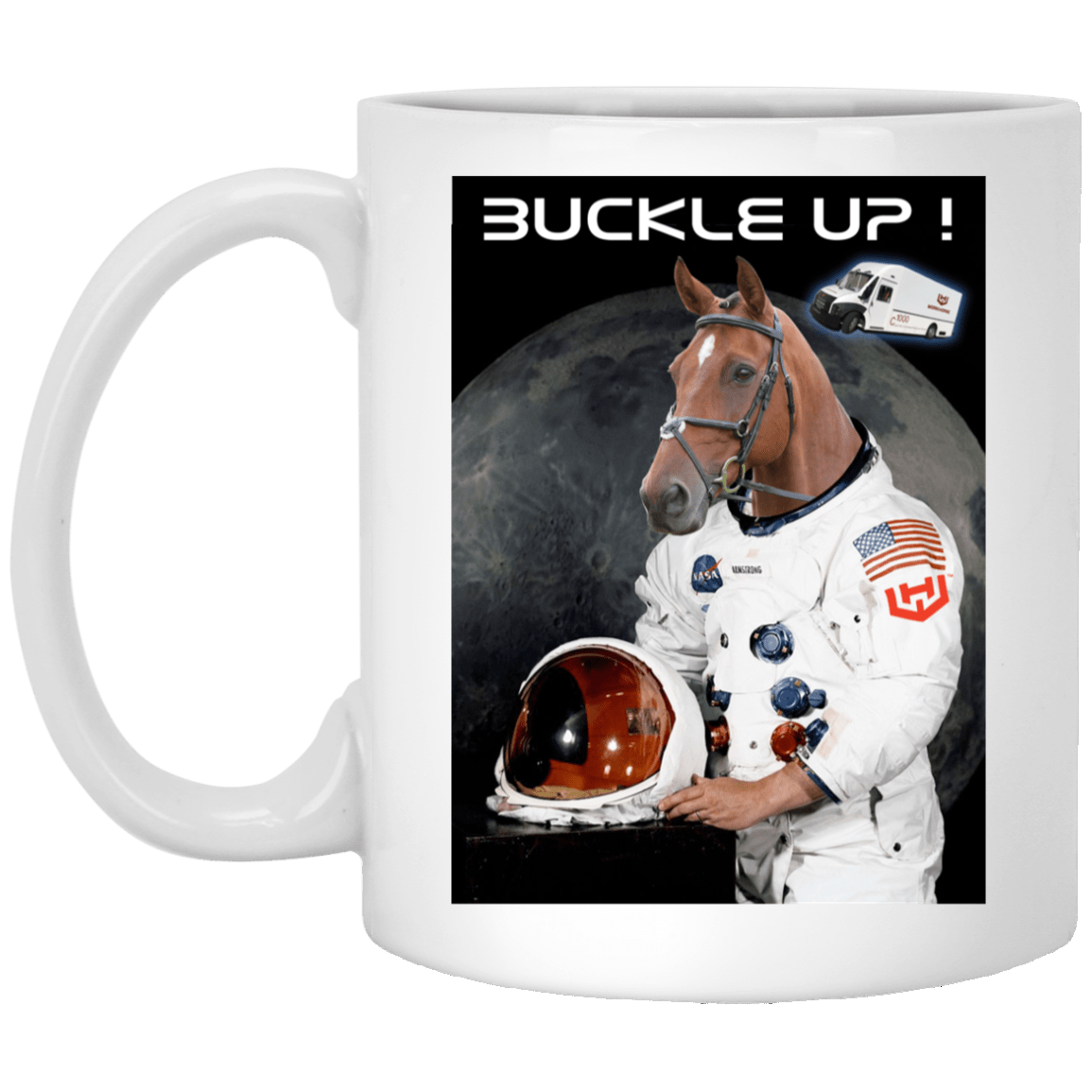 Buckle Up Fellas WKHS To The Moon Mug
