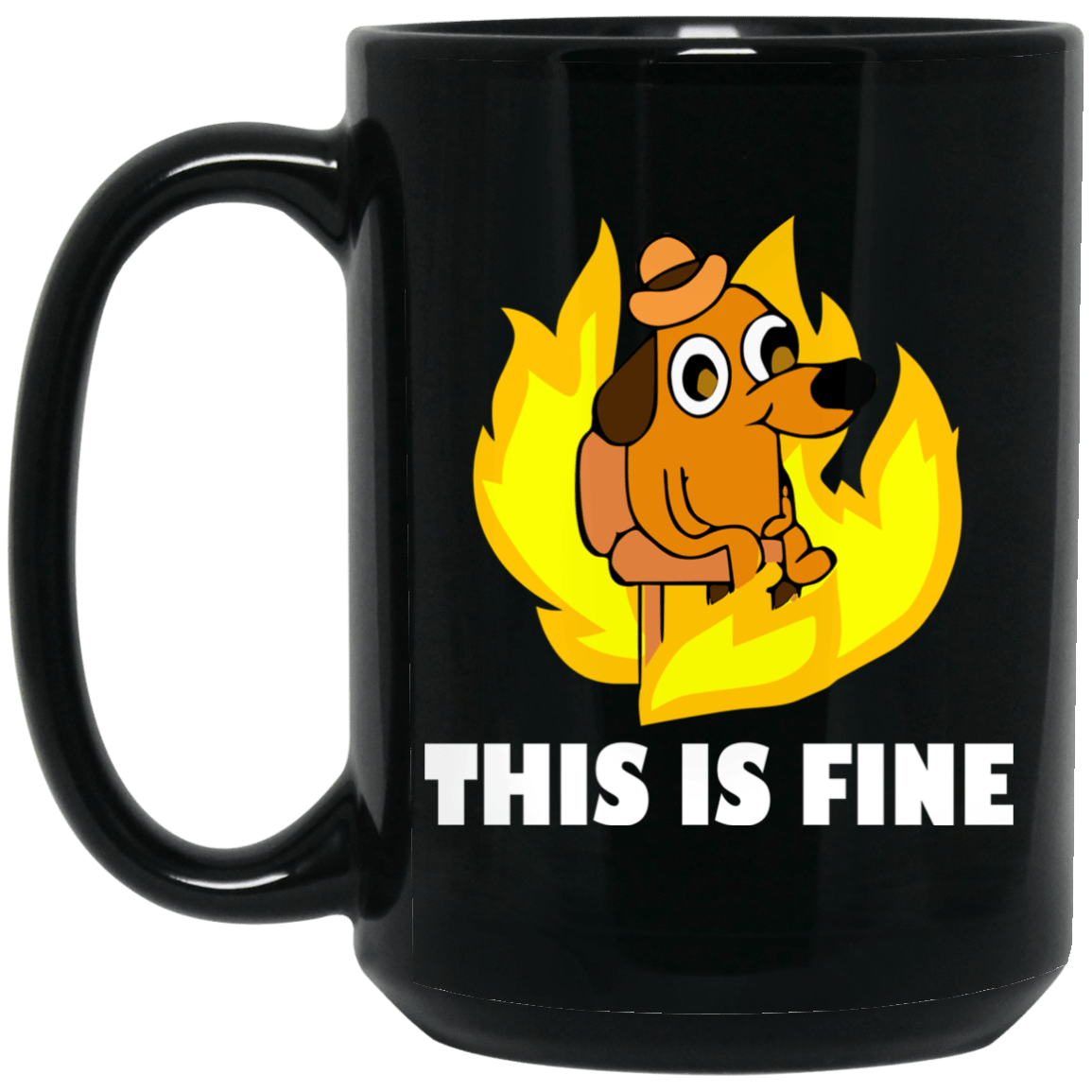 This Is Fine Dog Internet Meme Burning San Francisco Mug