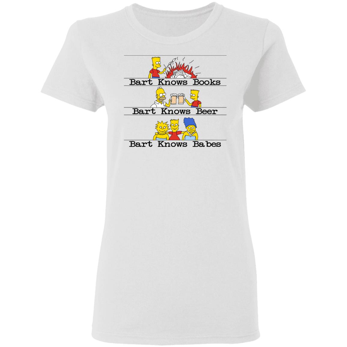 Bart Knows Books Bart Knows Beer Bart Knows Babes The Simpsons Shirt, Hoodie, Tank