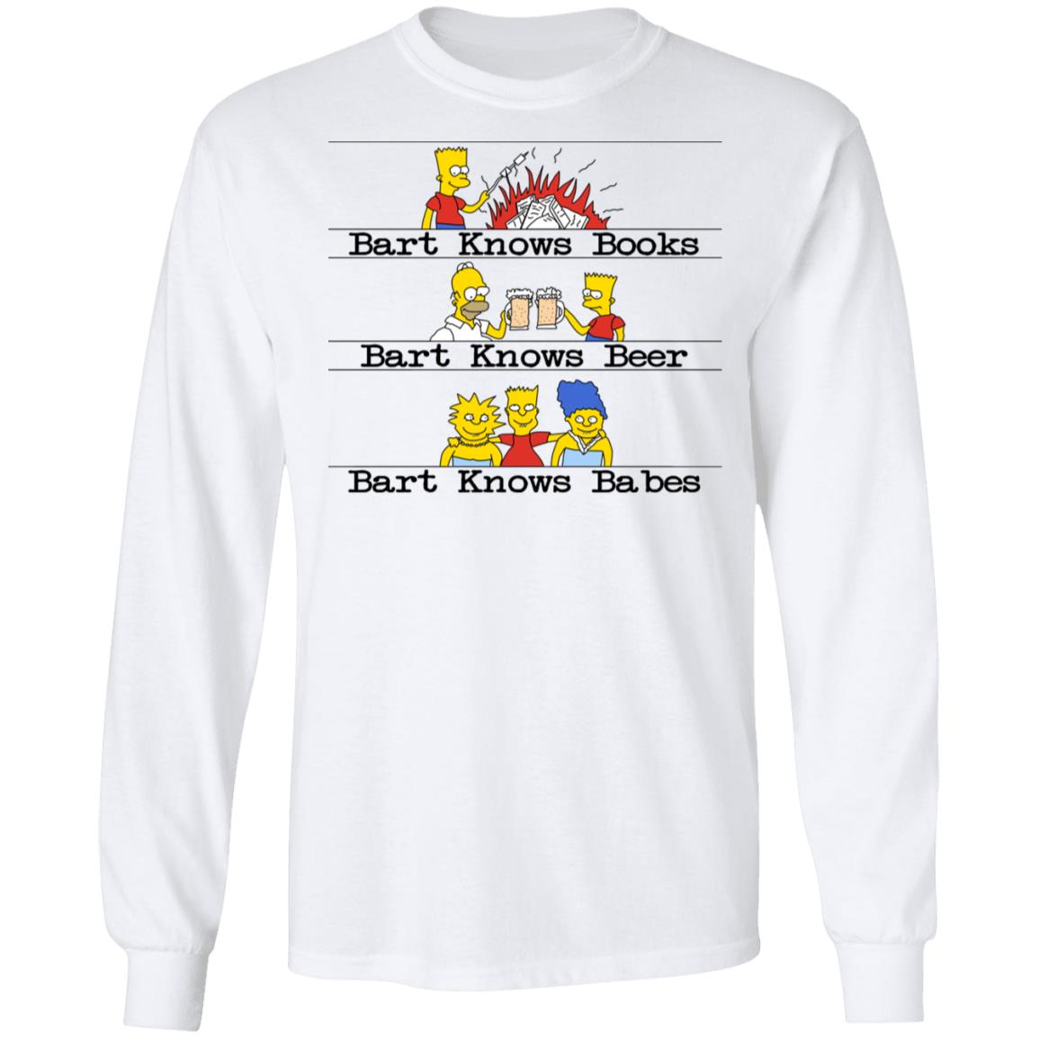 Bart Knows Books Bart Knows Beer Bart Knows Babes The Simpsons Shirt, Hoodie, Tank