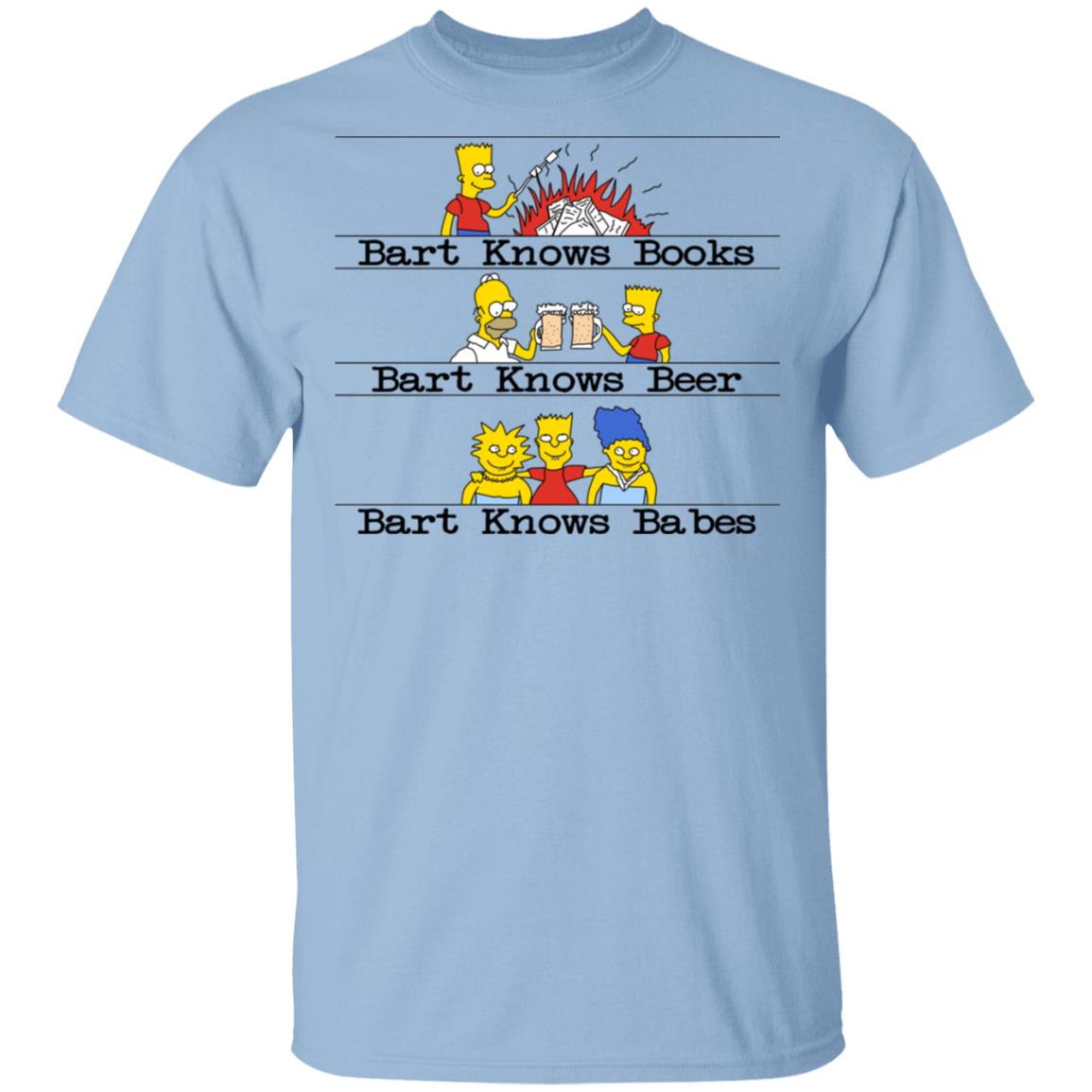 Bart Knows Books Bart Knows Beer Bart Knows Babes The Simpsons Shirt, Hoodie, Tank