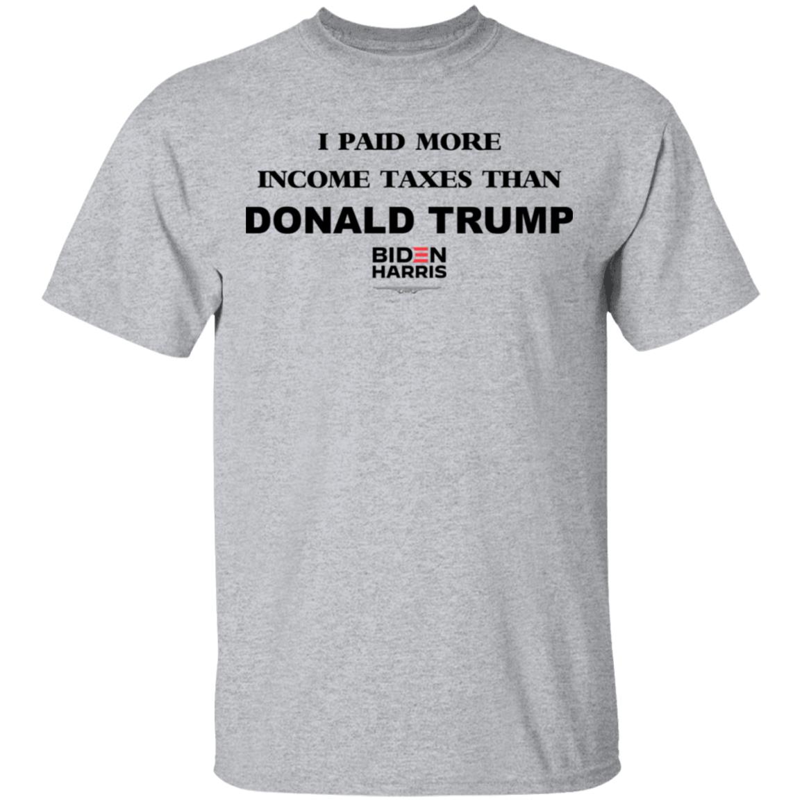 I Paid More Income Taxes Than Donald Trump Biden Harris 2020 Shirt, Hoodie, Tank