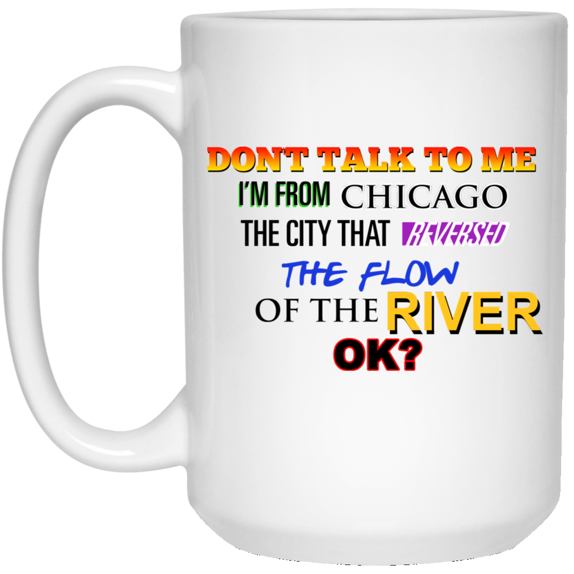 Don’t Talk To Me I’m From Chicago The City That Reversed The Flow Of The River Mug