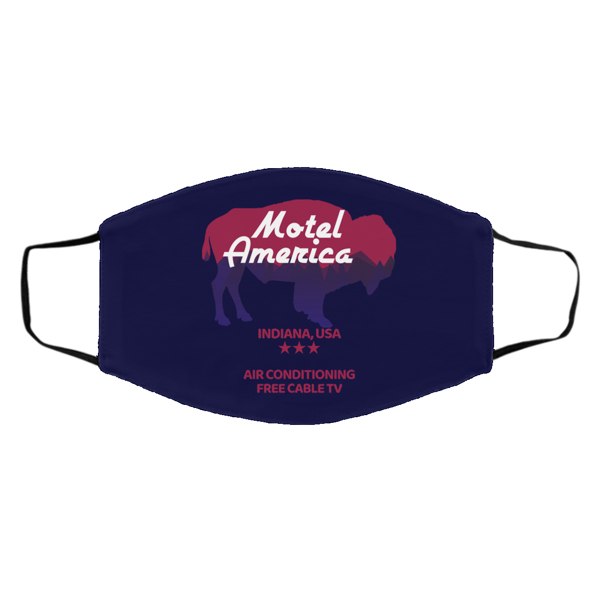 Motel America Indiana USA Air Conditioning Free Cable TV Face Mask