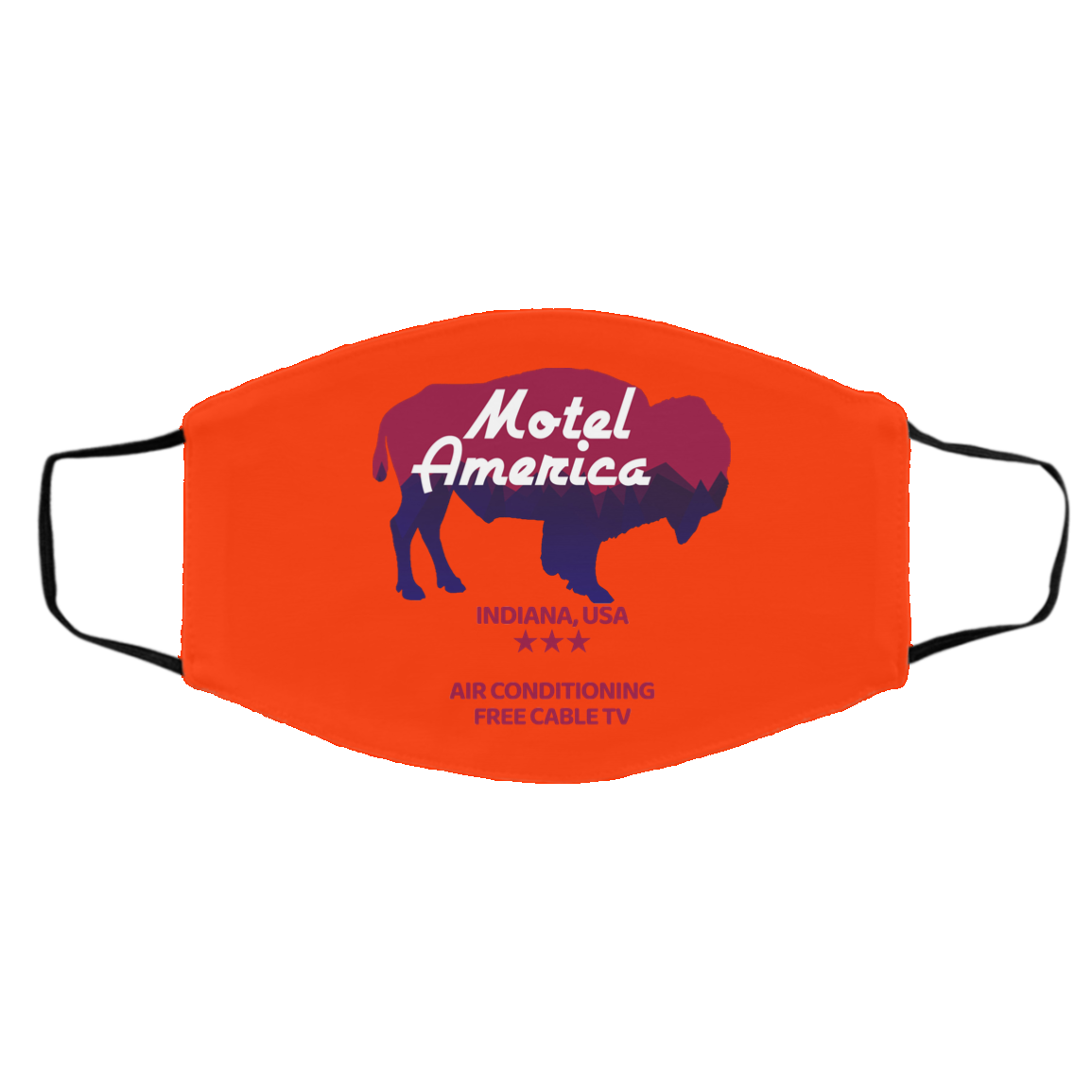 Motel America Indiana USA Air Conditioning Free Cable TV Face Mask
