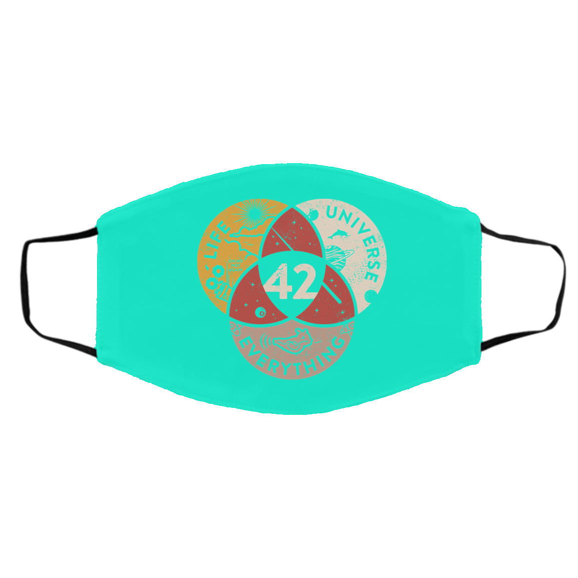 Science 42 Angel Number Life Universe Everything Number 42 Face Mask