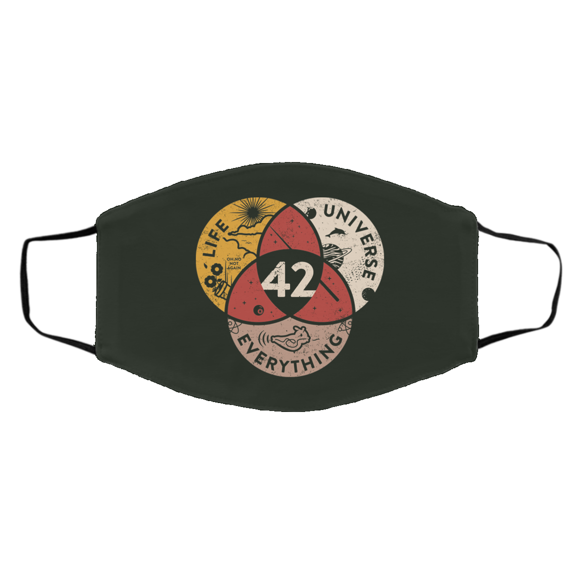 Science 42 Angel Number Life Universe Everything Number 42 Face Mask