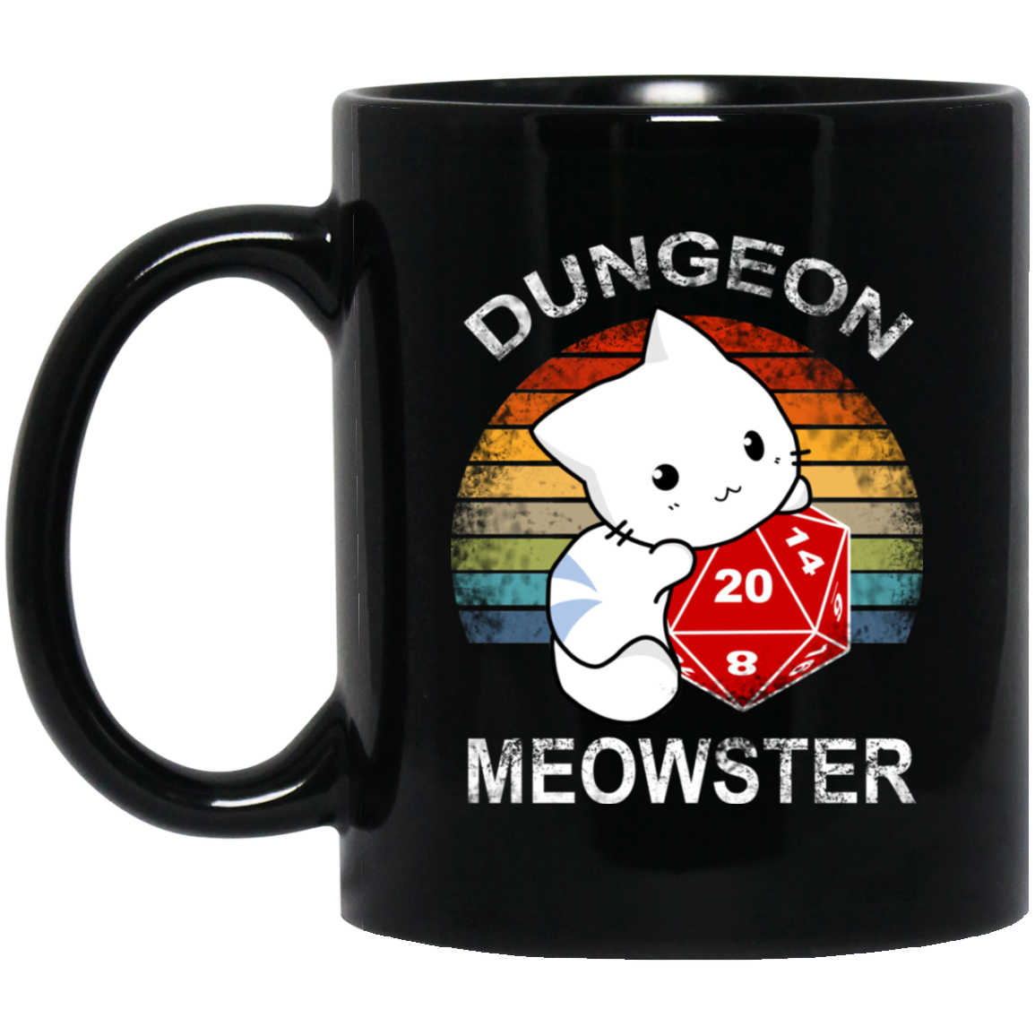Dungeon Meowster Retro Vintage Funny Cat Mug