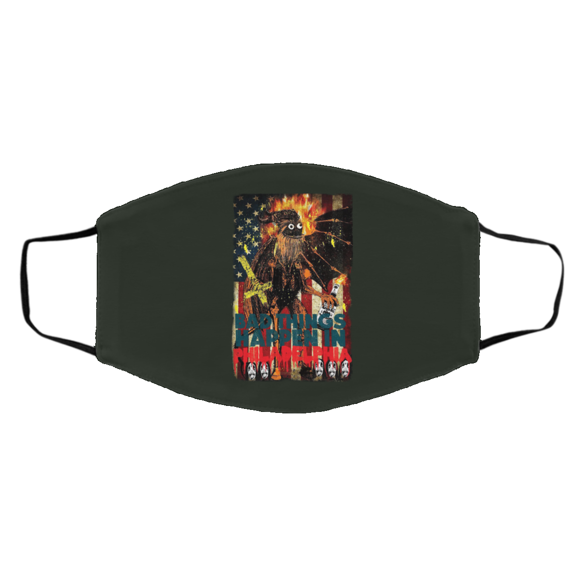 Gritty Bad Things Happen In Philadelphia Face Mask