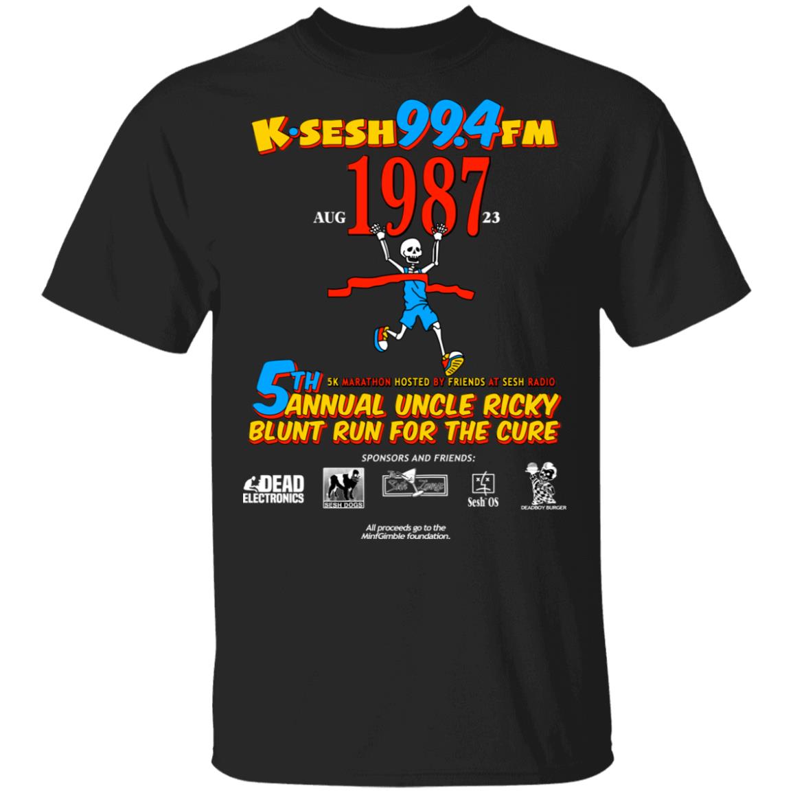 K·SESH 99.4FM 1987 5th Annual Uncle Ricky Lunt Run For The Cure Shirt, Hoodie, Tank