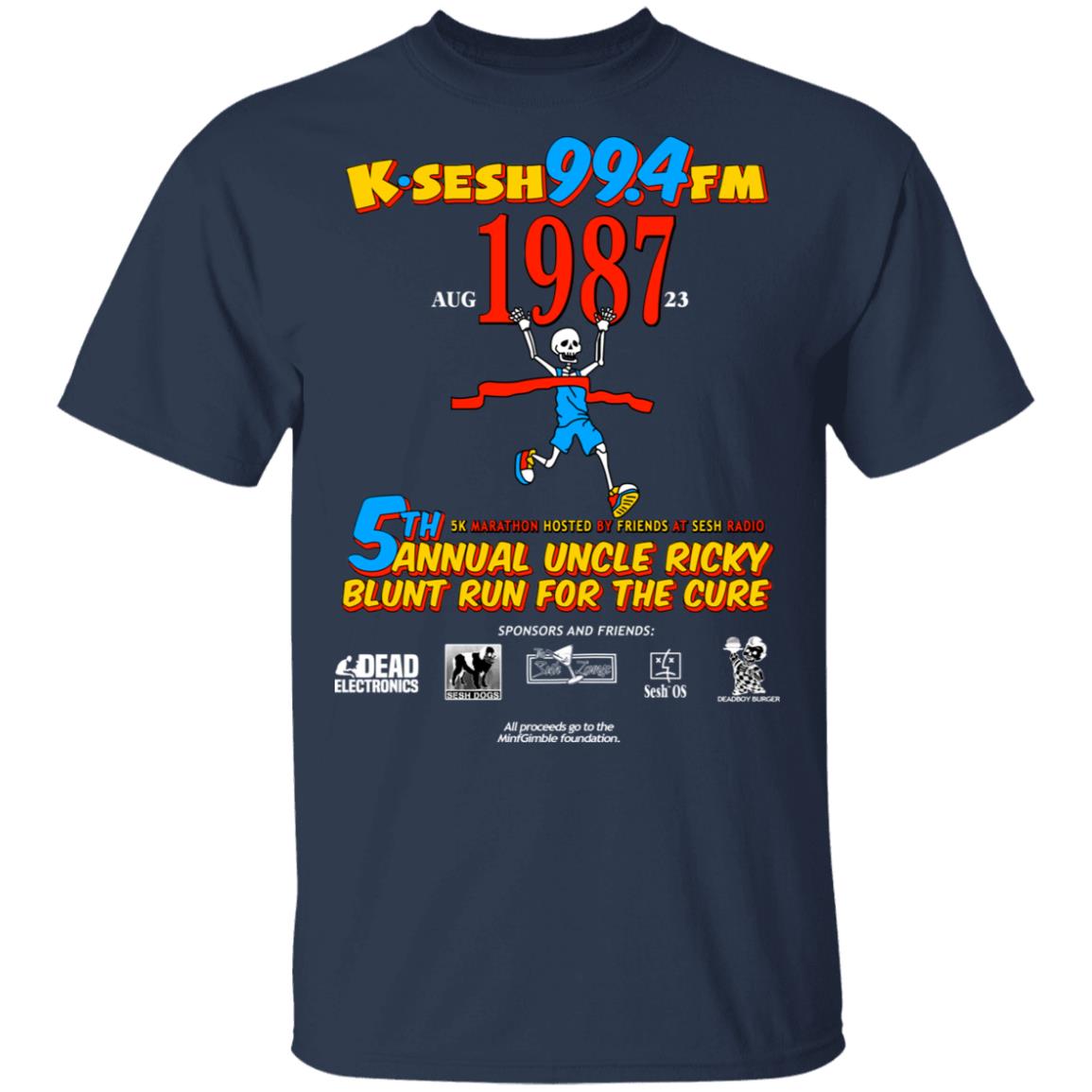 K·SESH 99.4FM 1987 5th Annual Uncle Ricky Lunt Run For The Cure Shirt, Hoodie, Tank