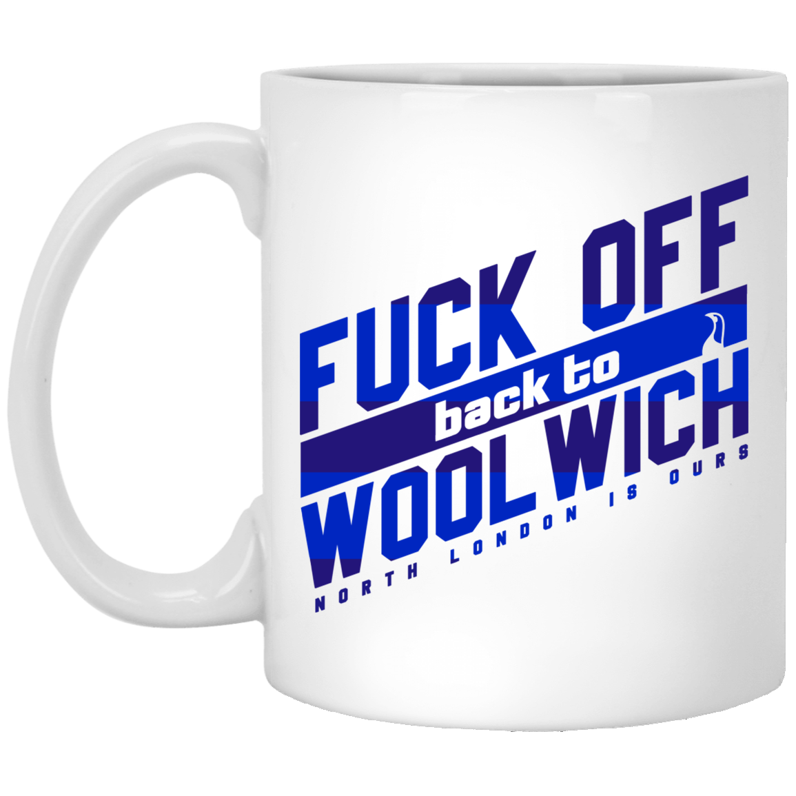 Fuck Off Back To Wool Wich North London Is Ours Mug