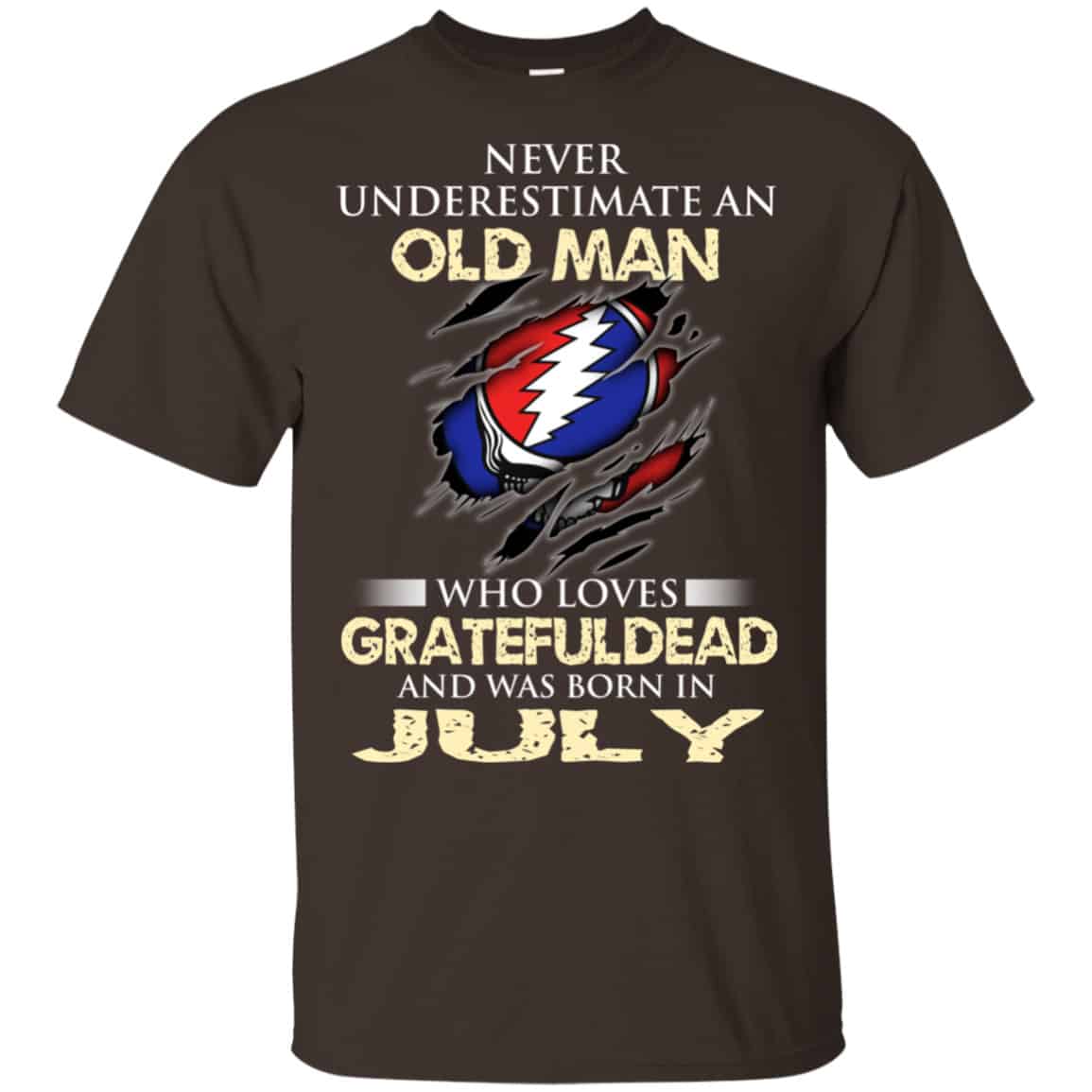 An Old Man Who Loves Grateful Dead And Was Born In July Shirt, Hoodie, Tank