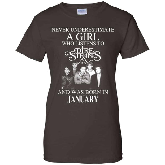 A Girl Who Listens To Dire Straits And Was Born In January T-Shirts, Hoodie, Tank
