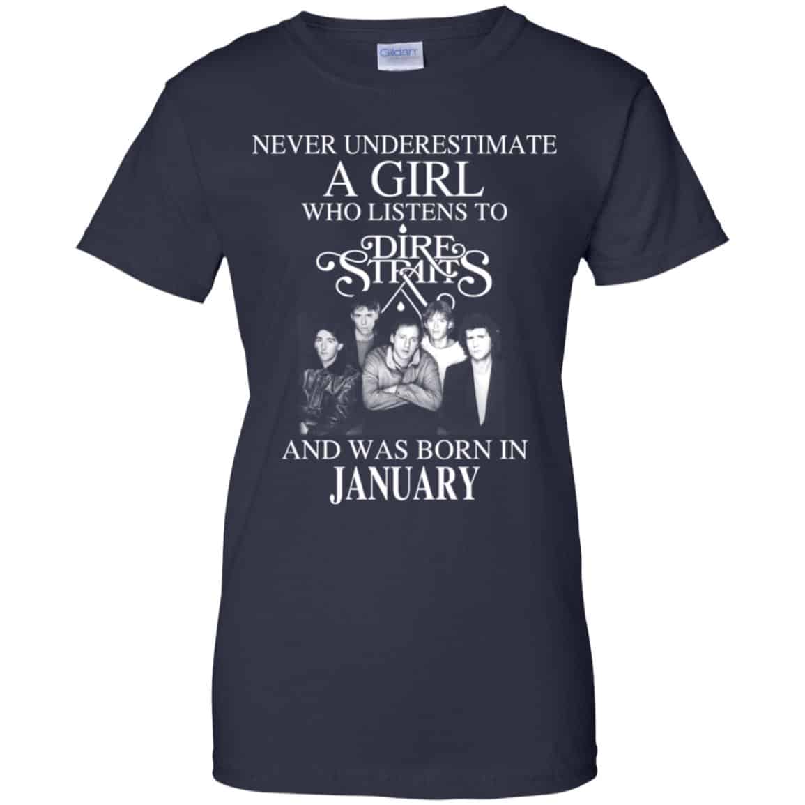 A Girl Who Listens To Dire Straits And Was Born In January T-Shirts, Hoodie, Tank