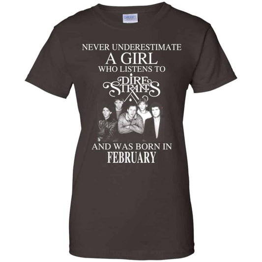 A Girl Who Listens To Dire Straits And Was Born In February T-Shirts, Hoodie, Tank