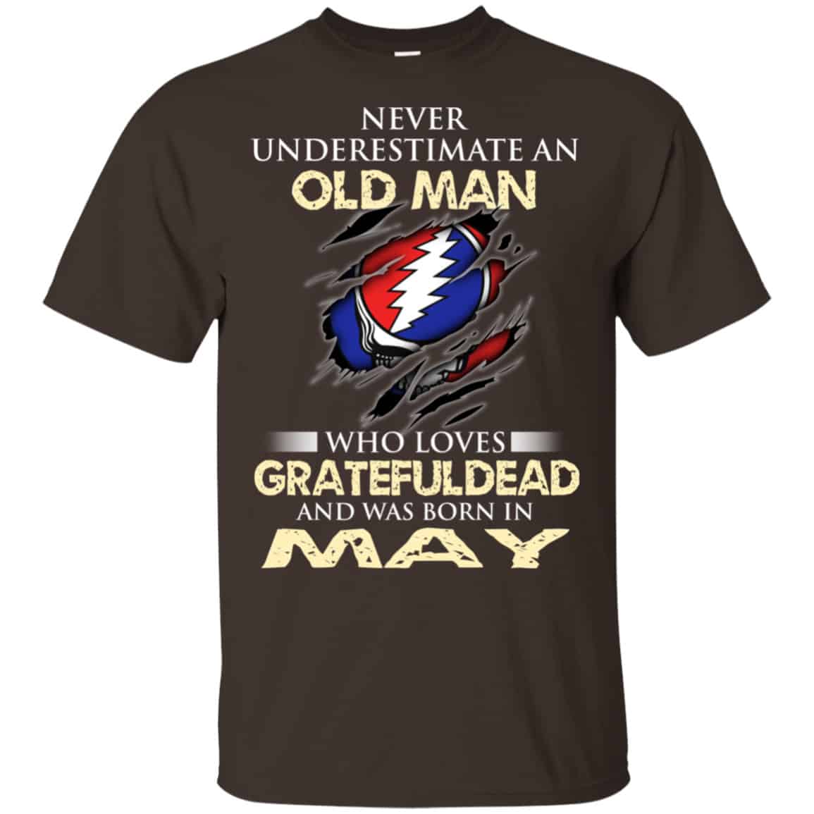 An Old Man Who Loves Grateful Dead And Was Born In May Shirt, Hoodie, Tank