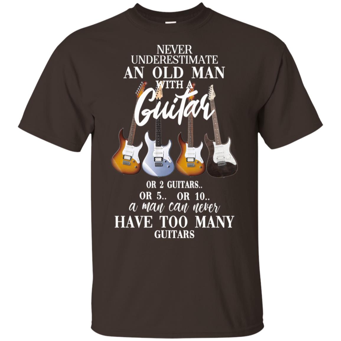 Never Underestimate An Old Man With Many Guitars T-Shirts, Hoodie, Tank