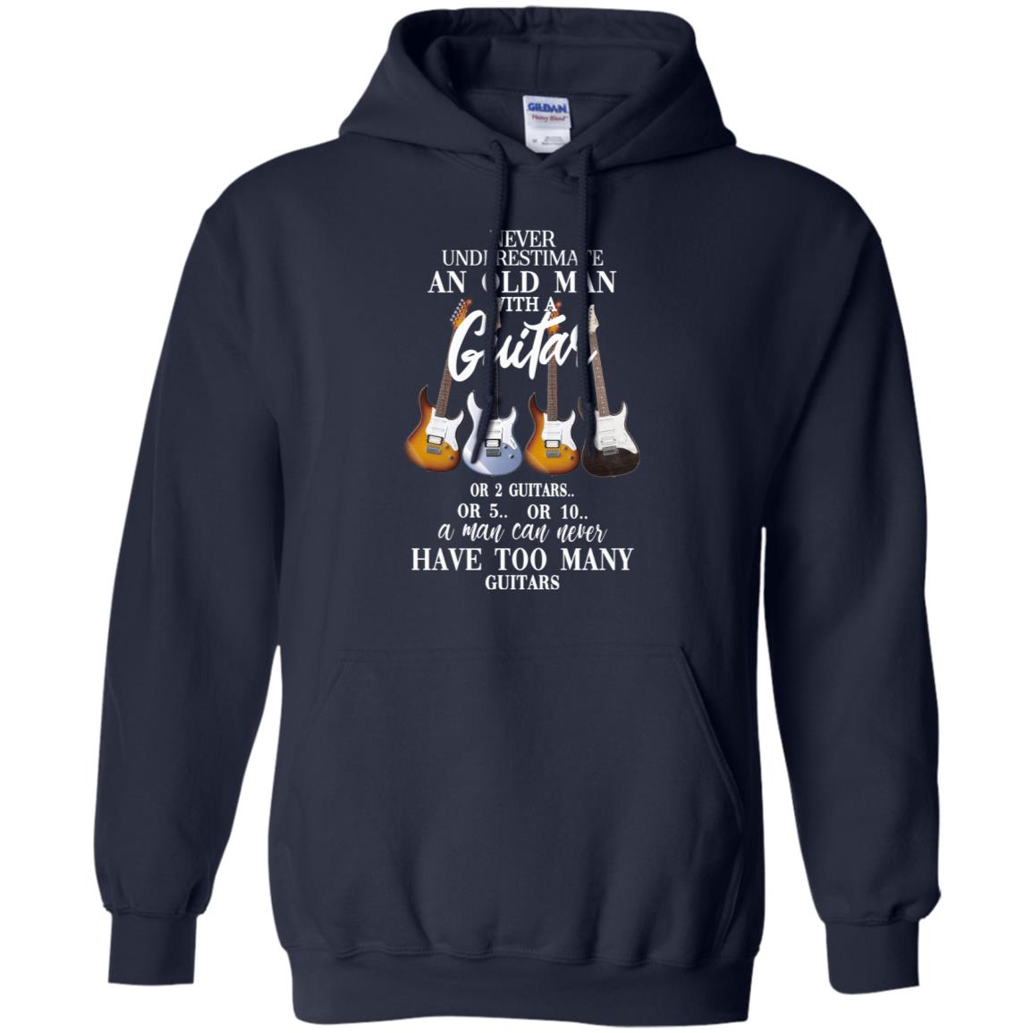Never Underestimate An Old Man With Many Guitars T-Shirts, Hoodie, Tank