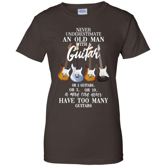 Never Underestimate An Old Man With Many Guitars T-Shirts, Hoodie, Tank