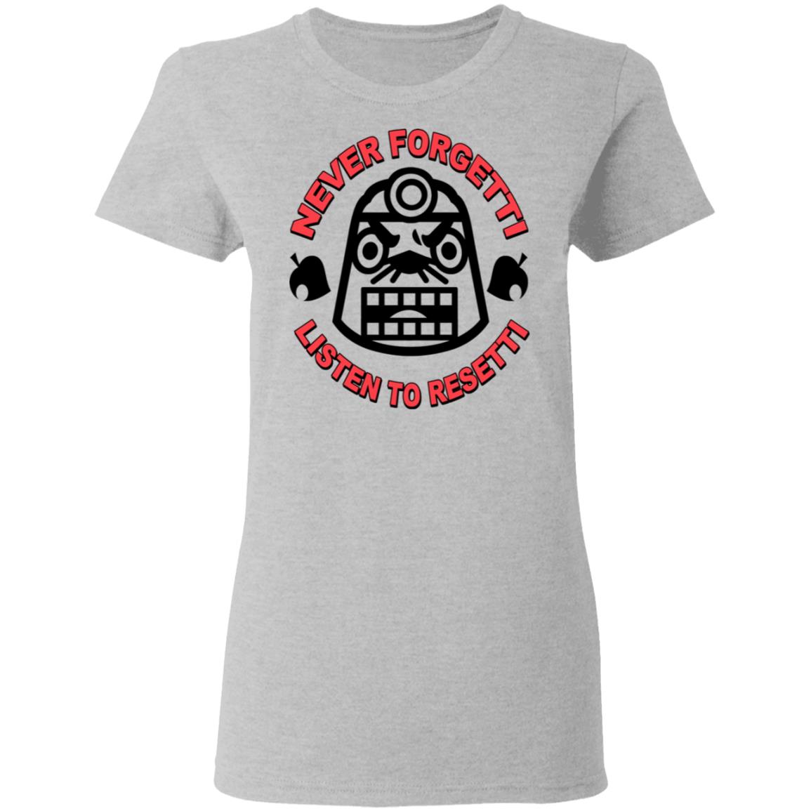 Animal Crossing Never Forgetti Listen To Resetti Shirt, Hoodie, Tank