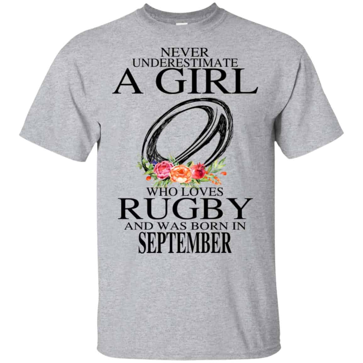 A Girl Who Loves Rugby And Was Born In September T-Shirts, Hoodie, Tank