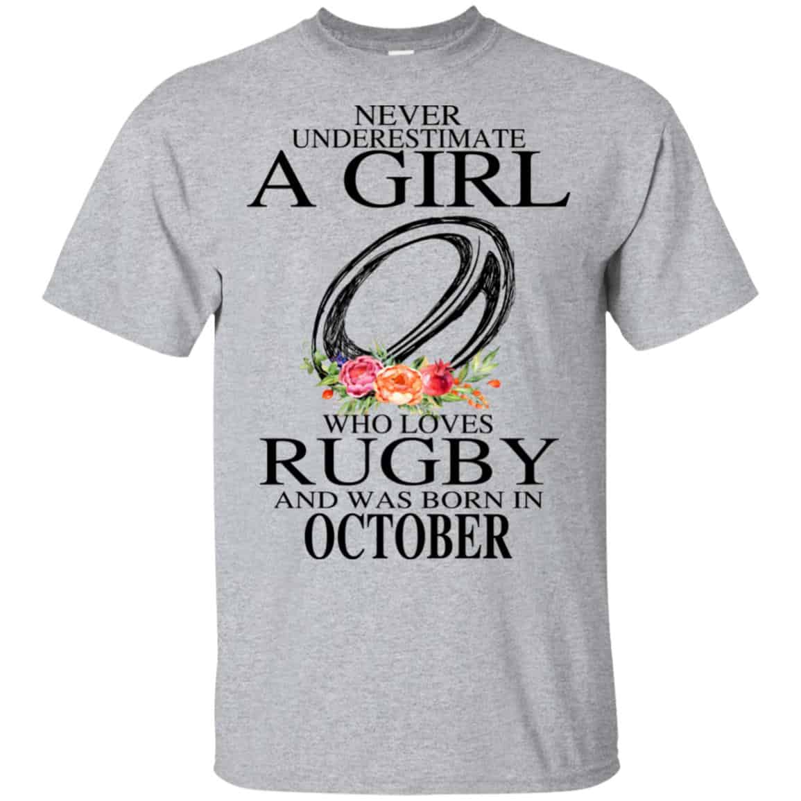 A Girl Who Loves Rugby And Was Born In October T-Shirts, Hoodie, Tank